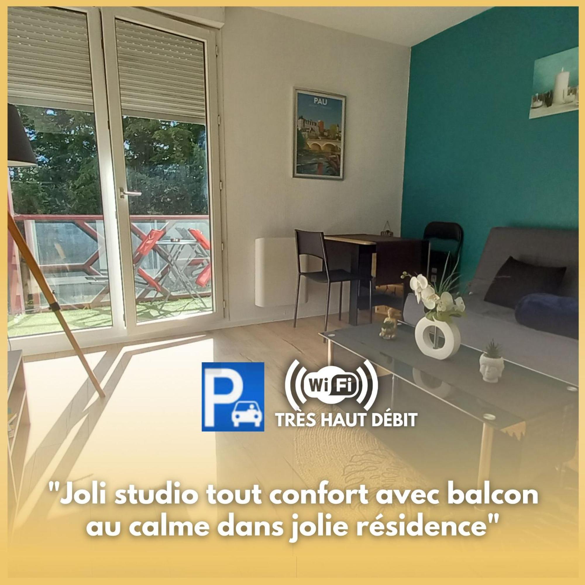 Le Petit Park-Studio-Terrasse- Piscine-Wifi Fibre Daire Pau Dış mekan fotoğraf